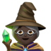 🧙🏿‍♀️ woman mage: dark skin tone display on Apple